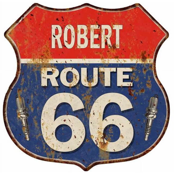 ROBERT Route 66 Sign Shield Metal Gift Man Cave Gift 211110002340