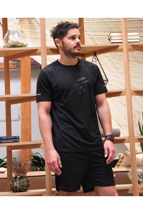 ROBERT SHORT SLEEVE SHIRT WITH REFLECTIVE LOGO - BLACK