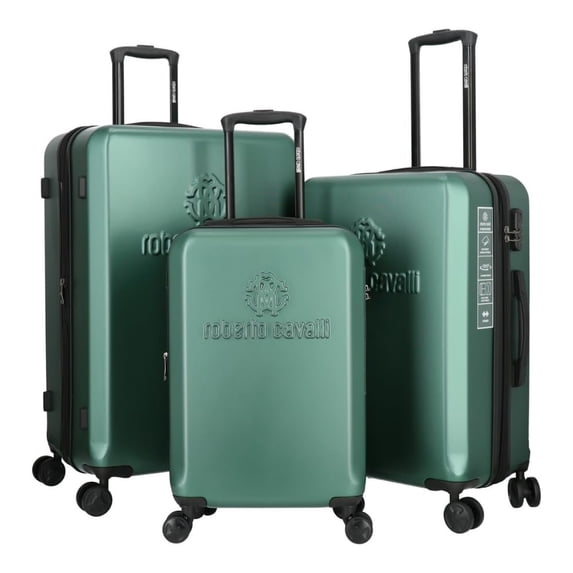 Roberto Cavalli 3 Piece Luggage Set with Expandable Hard Shell & 8 Spinner Wheels