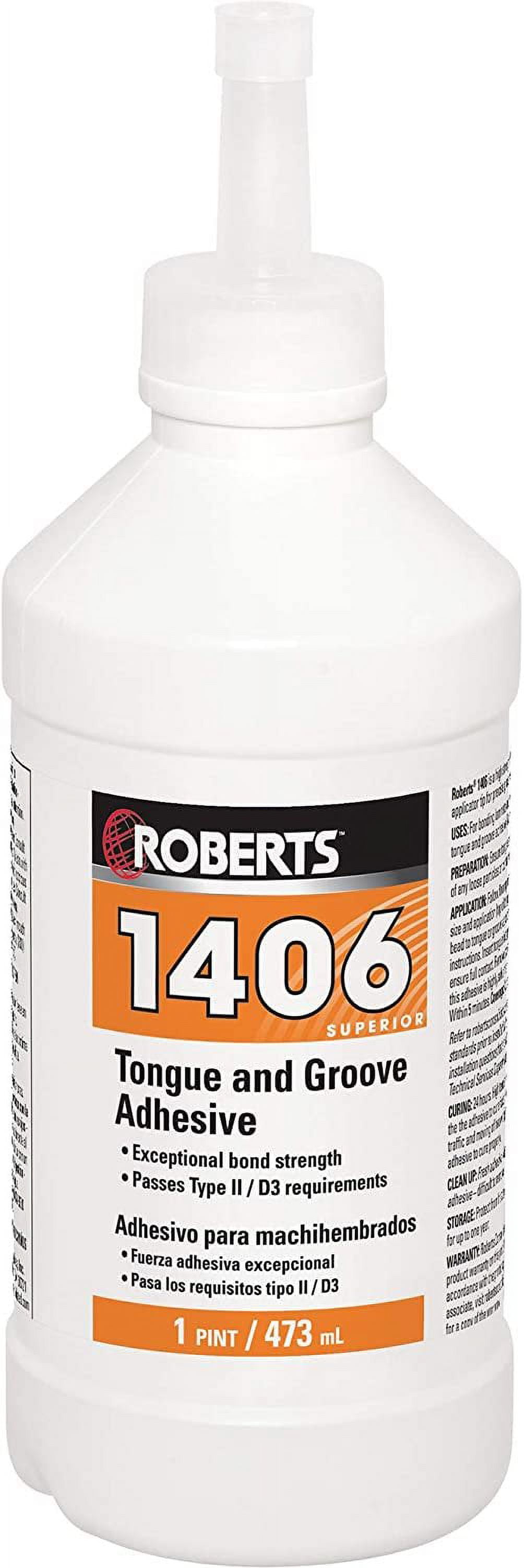 ROBERTS 1406P FlooringAdhesiveprimers, 1 Pint Bottle, White