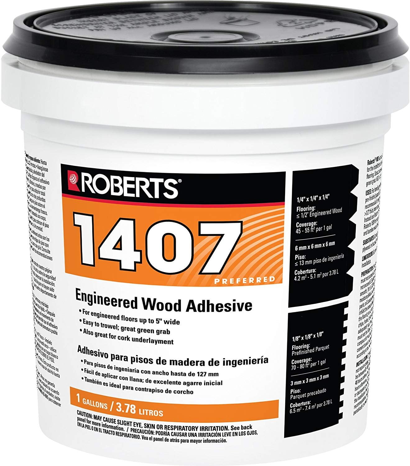 ROBERTS 1407-1 Beige Engineered Wood Adhesive Flooring Adhesive 1 gal