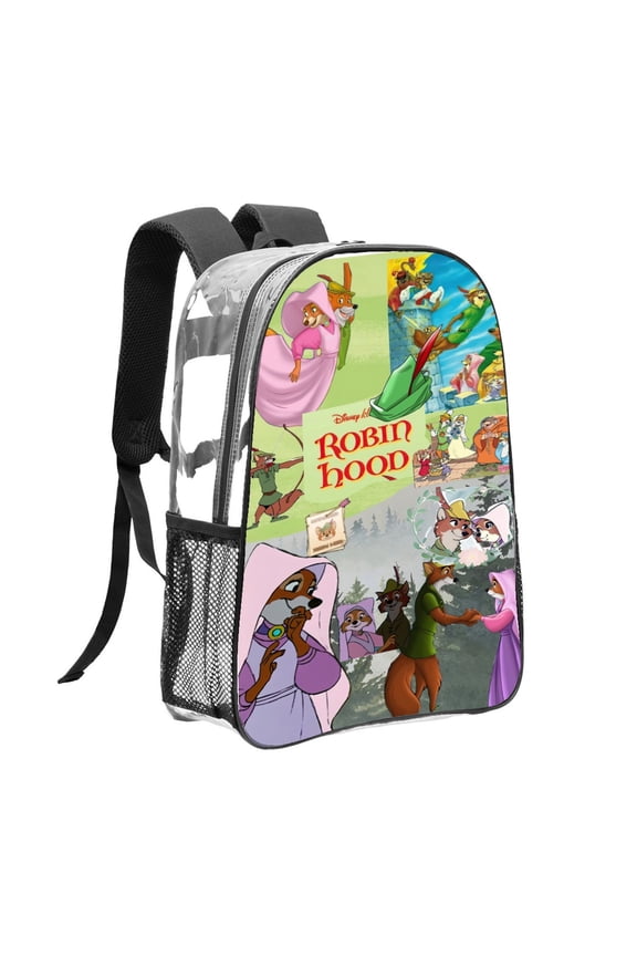 ROBIN HOOD Pattern Transparent Backpack Lightweight And fashionable Showcasing Personality And Leading The Trend