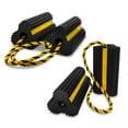 thumbnail image 1 of ROBLOCK 2 Pairs Wheel Chocks Heavy-Duty Rubber Wheel Block Non-Slip Base with Nylon Rope Yellow Reflective Tape - 4 Pack Wheel Stopper for Travel Trailers, Car, Camper, Truck, Black, 1 of 9