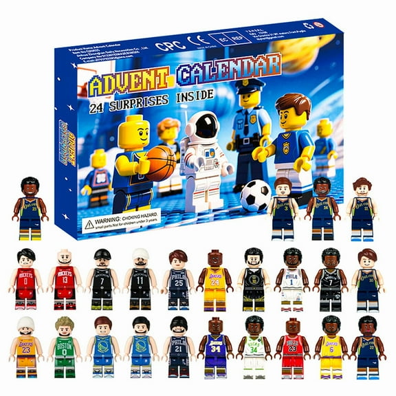 ROBLOX Basketball Star 2025 Christmas Blind Box 24 Day Digital Countdown Gift Building Blocks Arrival Festival Countdown Calendar