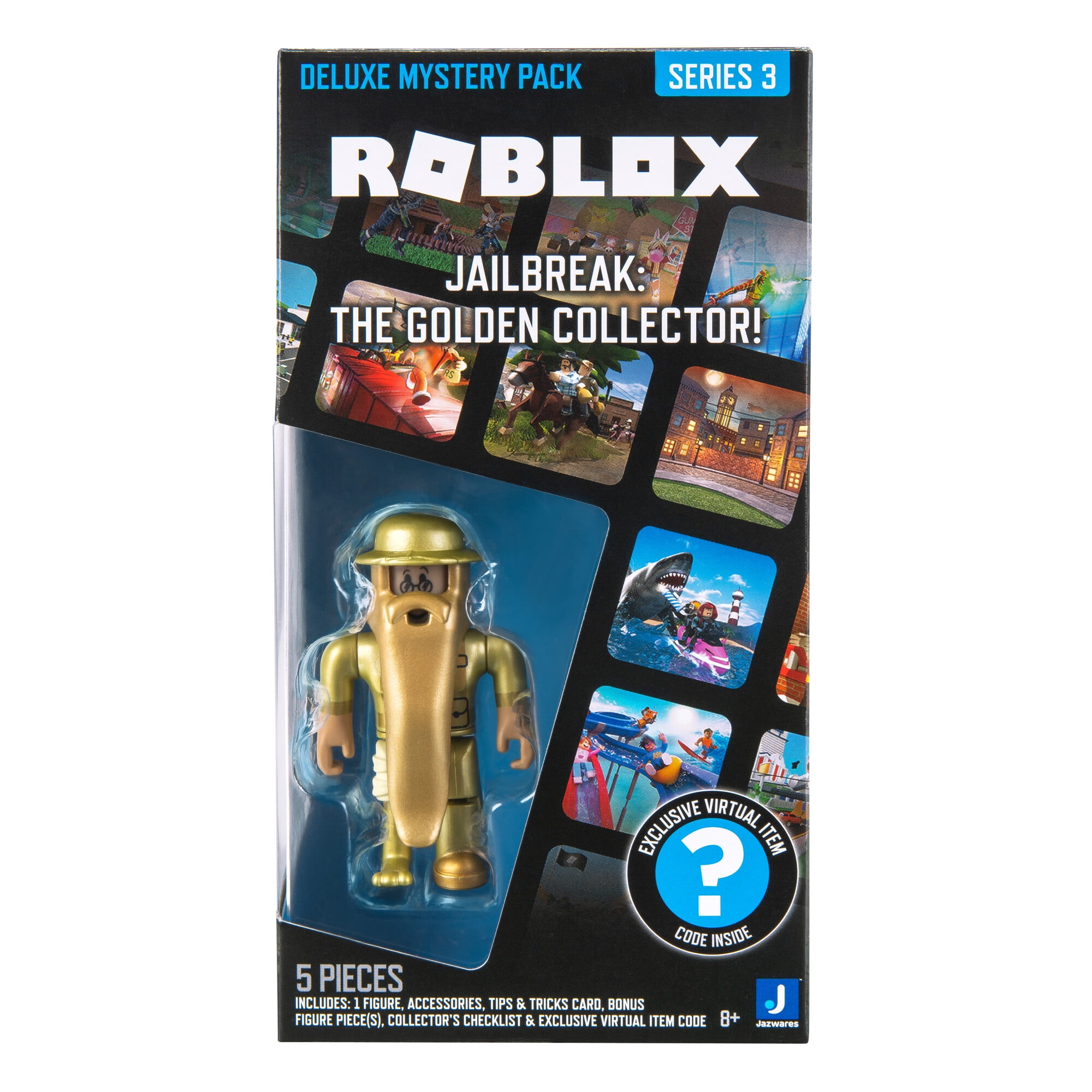  Roblox Action Collection - Jailbreak: The Golden Collector! +  Two Mystery Figure Bundle [Includes 3 Exclusive Virtual Items] : Toys &  Games