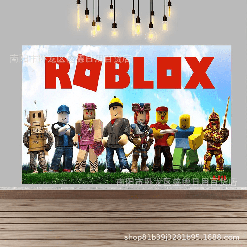 ROBLOX Game Birthday Decorations Happy Birthday Banner for Boys 6x4ft Pixel Backdrop Villager Gaming Birthday Party Decorations Video Game Backdrop for Kids Miner Boys Birthday Party