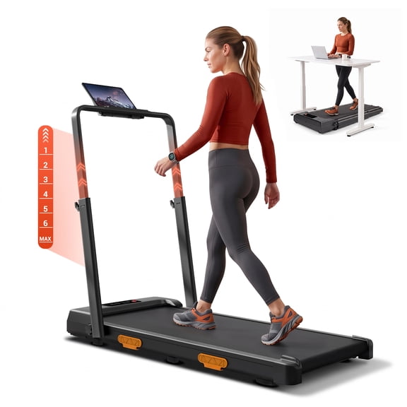 ROBORE 3.5HP Quiet Walking Pad,Portable Treadmill with Adjustable Height,Folding Treadmill for Home Office Under Desk,350 lbs Weight Capacity