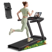 ROBORE 4-in-1 Treadmill with 17% Incline Workouts, Portable Treadmills for Home with Handle, Foldable Treadmills for Home and Office, 400 Lbs Weight Capacity, Three Touch Screen