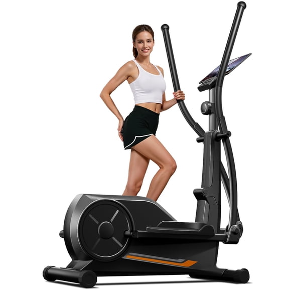 ROBORE - ET30 Elliptical Trainer Machine for Home Office-12" Stride, Heart Rate, 16 Levels Magnetic Drive, Cardio Machine, 350lbs - Black
