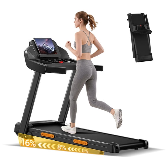 ROBORE Treadmill, 16% Incline, 3.0HP Quiet Motor, 400LBS Capacity, 3 LED Display, Foldable Walking Pad for Home Office ROBORE SF20
