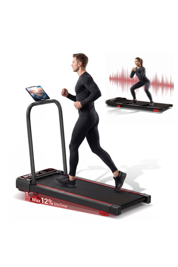 Walking Pad with Vibration Plate & Handle Bar, 3.0 HP Walking Pad Under Desk, Portable Treadmill for Home Office, 265 lbs Capacity, Remote Control