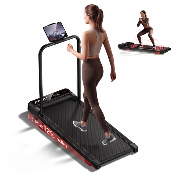 ROBORE 5-in-1 Walking Pad with Vibration Plate & Handle Bar, 3.0 HP Under Desk Walking Pad, Portable Treadmill for Home Office, Remote Control