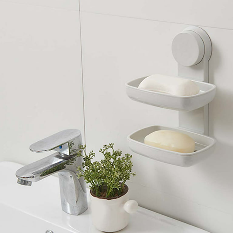 Wall Mounted Shower Organizer with Strong Suction & Soap Bar Holder