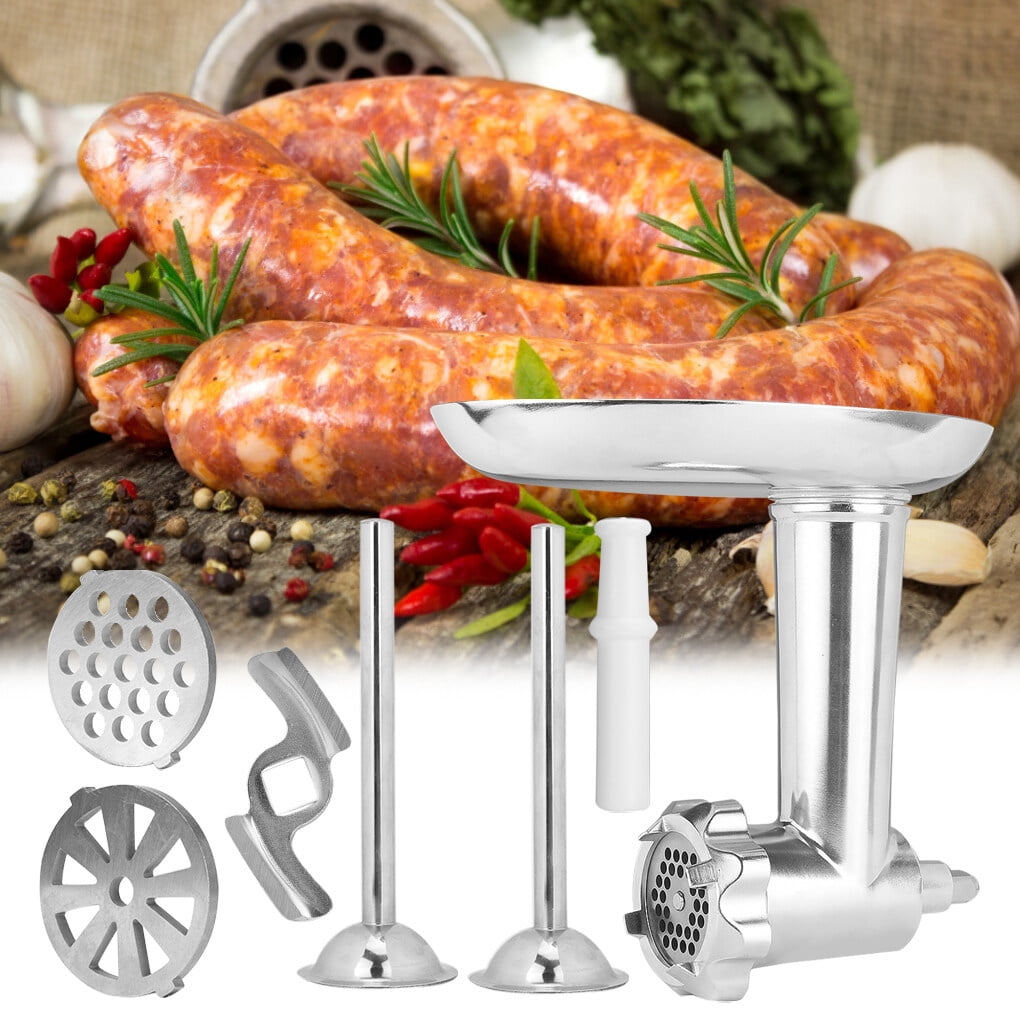 ROBOT-GXG Metal Food Grinder Attachments for Kitchenaid - Meat Grinder Attachment - Metal Food Grinder Attachments for KitchenAid Stand Mixers Meat Processor Accessory Included Sausage Stuffer Tube