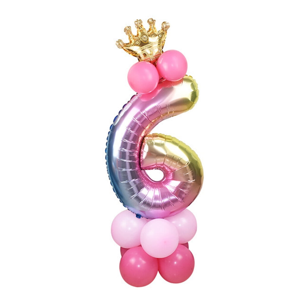 ROBOT-GXG Party Balloon 32-inch Aluminum Foil Number Shape Balloon Birthday Party Decoration, Number 6, Rose Gold