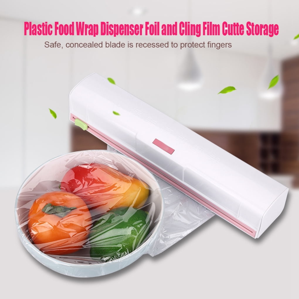 Cling Film Cutter Dispenser, Reusable Food Wrap Cutter, Plastic