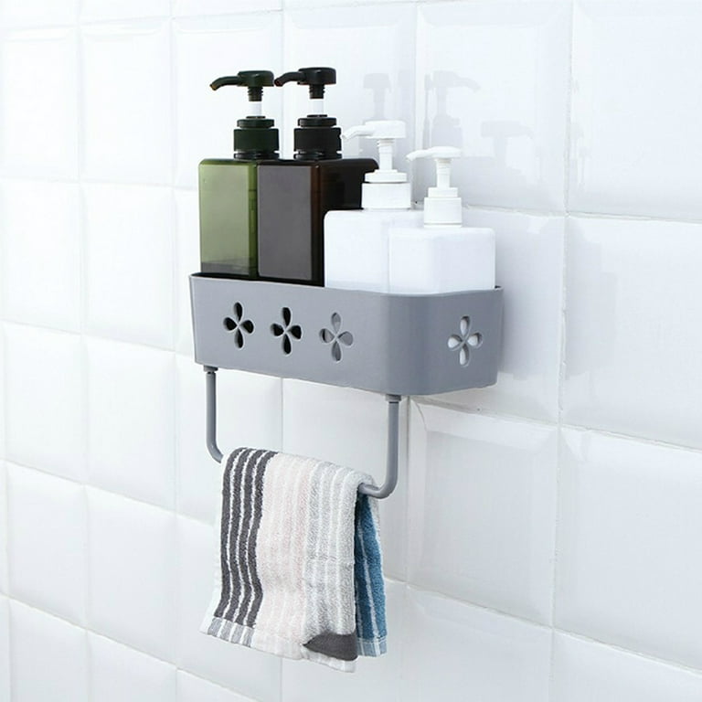 ROBOT-GXG Shower Caddy Wall Mount - Bathroom Wall Basket for Storage - Wall  Mounted Shower Caddy Bathroom Shelf with Towel Bar Adhesive Shower Storage  Shelves Organizer Shower Shampoo Holder 