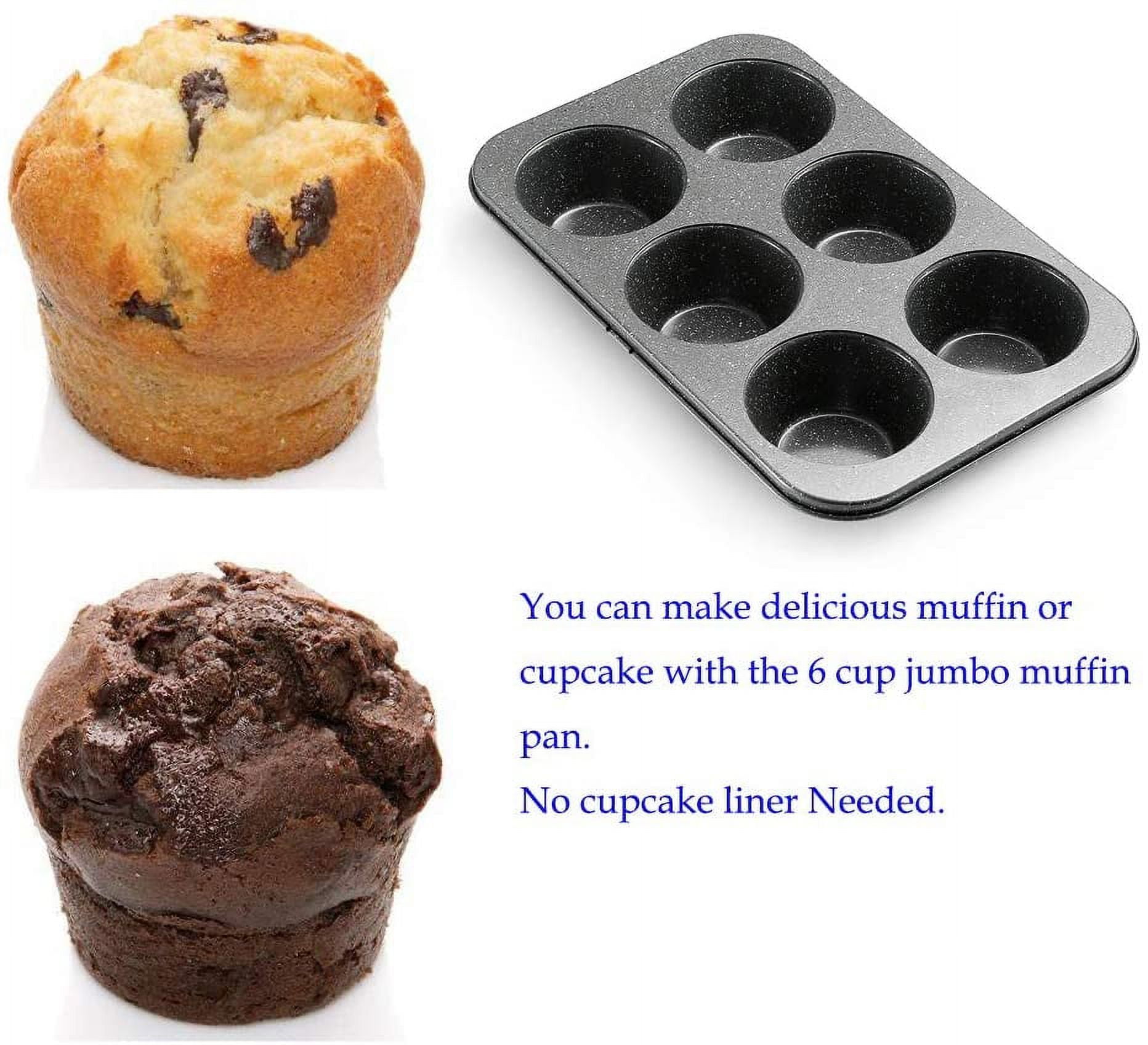Silicone Texas Muffin Pans and Cupcake Maker, 6 Cup Jumbo, Set of 2,  Professional Use