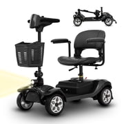 ROBTWOK 4-Wheel Folding Mobility Scooter for Seniors & Adults, 15 Miles Long-Range, Heavy-Duty 330 lbs Loading Capacity, Compact Travel Design with Removable Battery
