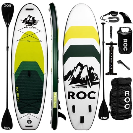 ROC Outdoors Inflatable Stand Up Paddle Boards 10 ft 6 in with Premium SUP Paddle Board Accessories