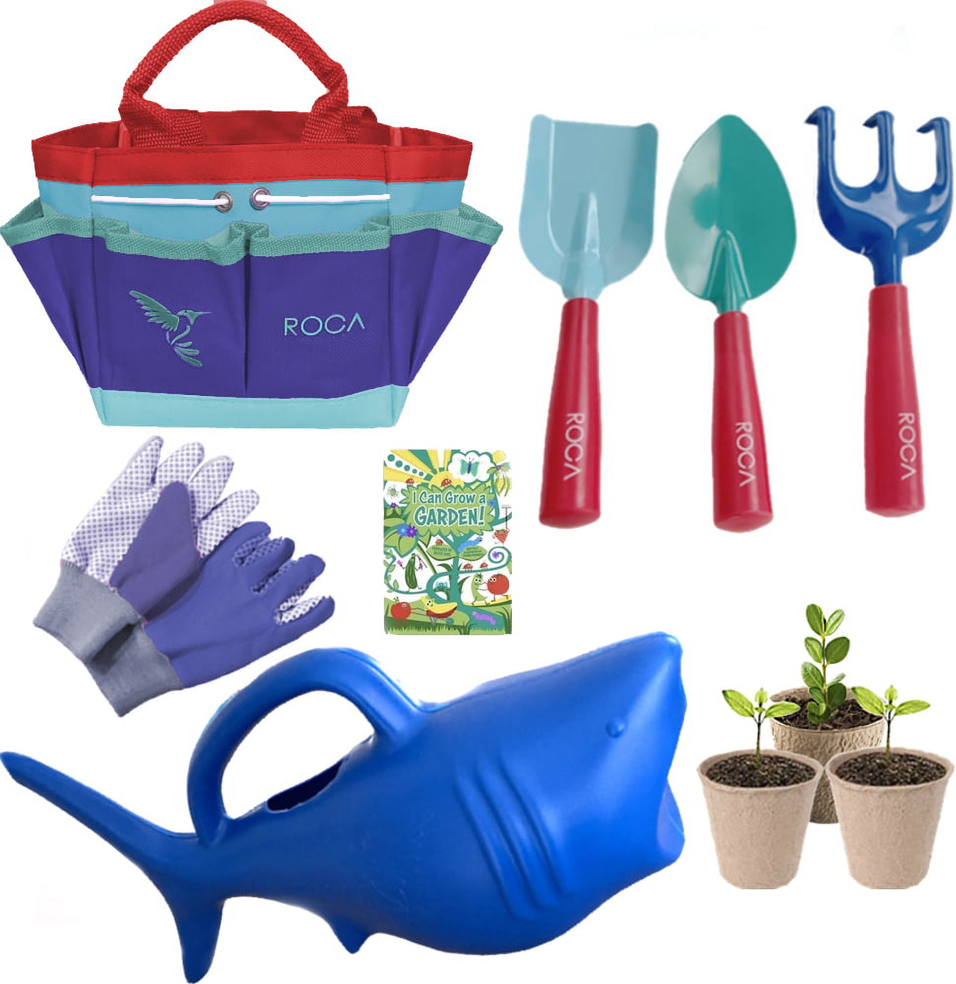 ROCA Home Kids Gardening Tool Set. Kids Outdoor Toys. Toddler Garden