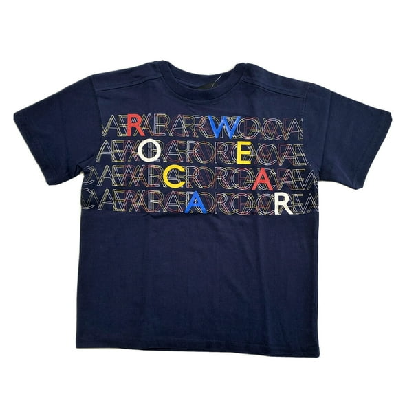 ROCAWEAR BOYS SHIRT - LOGO FRONT SZ 5/6 BLUE NAVY - TOP TEE SHIRT PRINTED KIDS