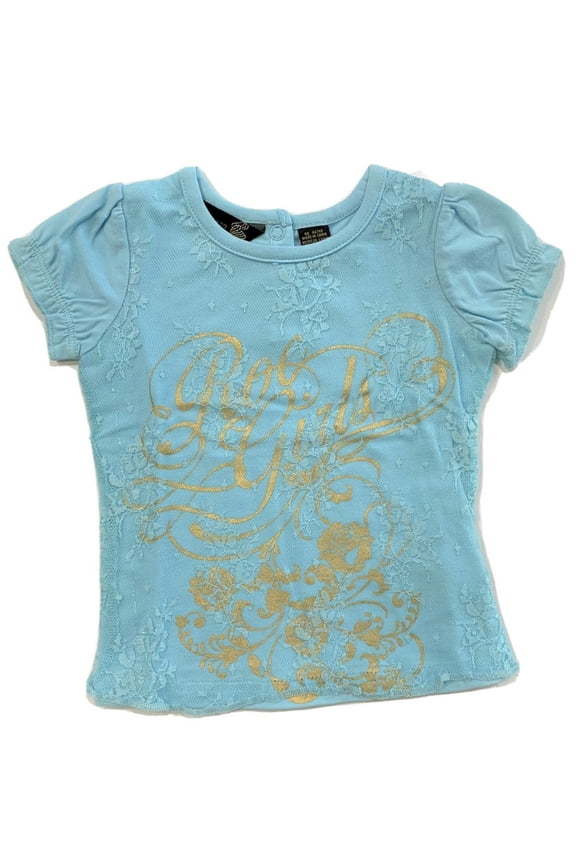 GIRLS TOP - AQUA NET SZ 18 MONTHS - TEE SHIRT SHORT SLEEVE