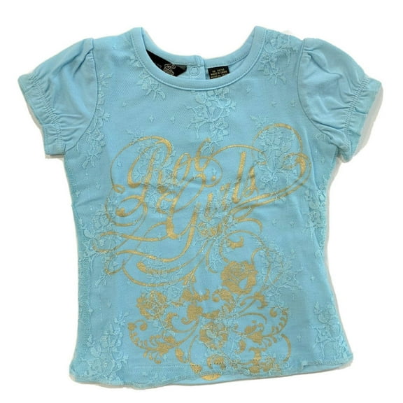 ROCAWEAR GIRLS TOP - AQUA NET SZ 18 MONTHS - TEE SHIRT SHORT SLEEVE