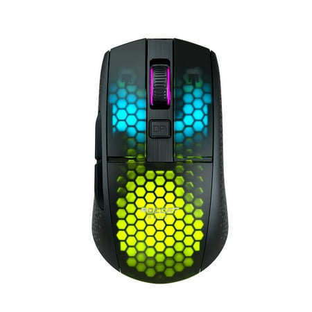 ROCCAT - Burst Pro Air Lightweight Wireless Optical Gaming Ambidextrous Mouse with AIMO Lighting - Black