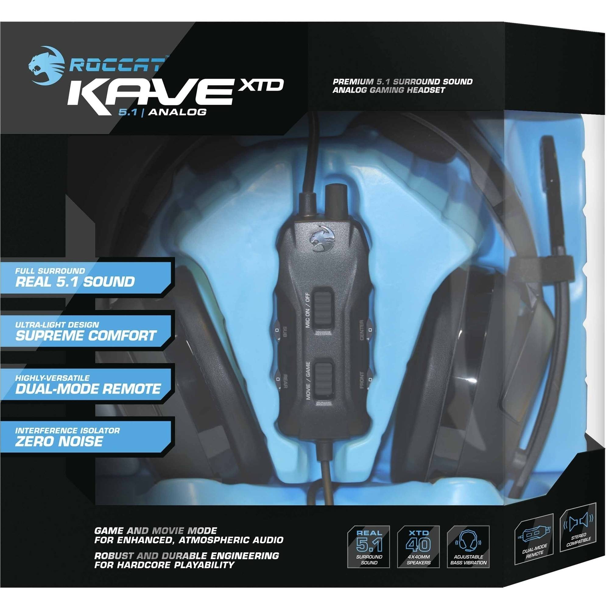 ROCCAT KAVE XTD Analog Premium 5.1 Surround Sound Analog Gaming Headset - image 1 of 6