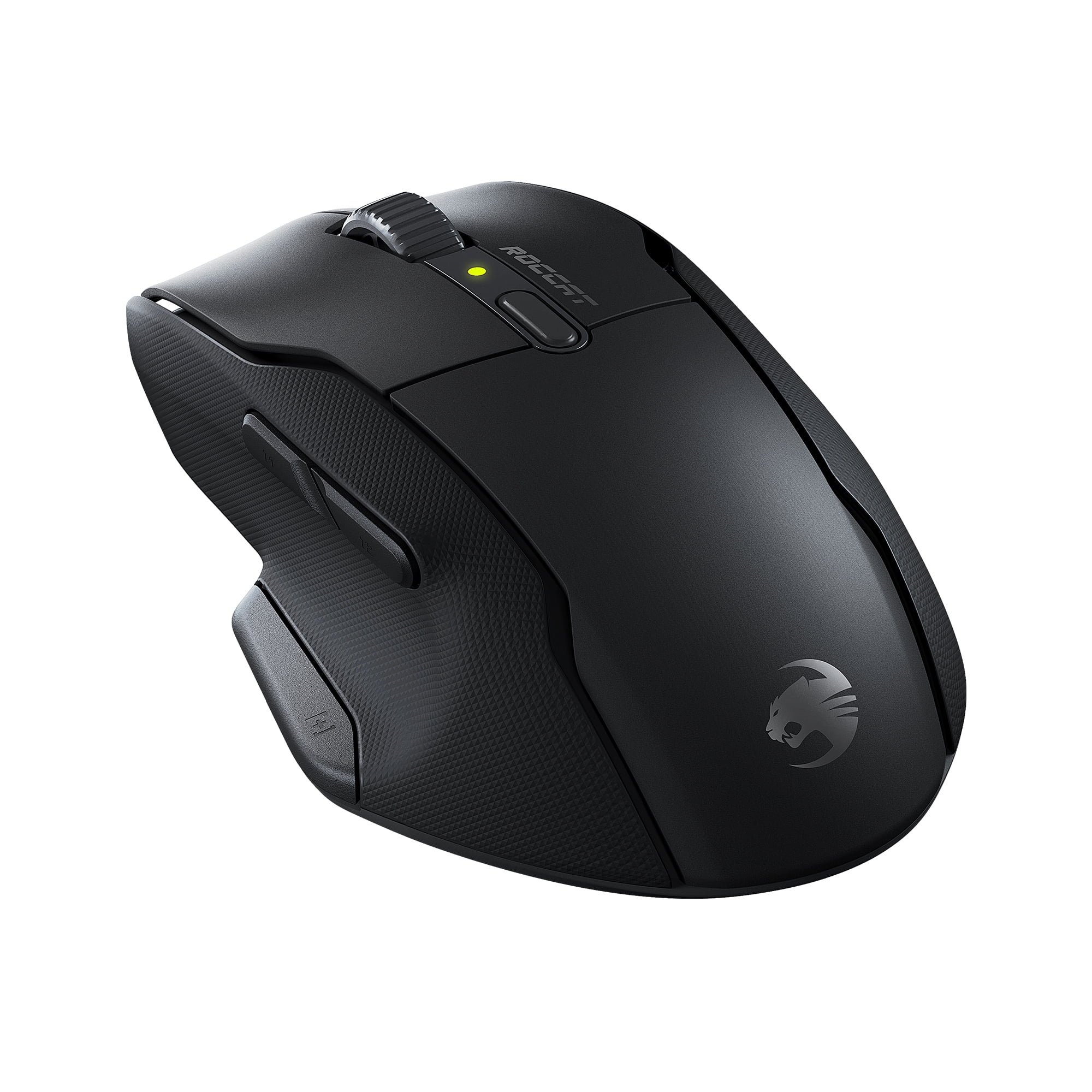 Programmable - Double-Injected Titan Battery Sensor, Air Button Optical Grips, & Design Mouse ROCCAT Optical Rubber Kone 800-hour Life, 19K With Side DPI Wireless - Gaming Switches Ergonomic Black