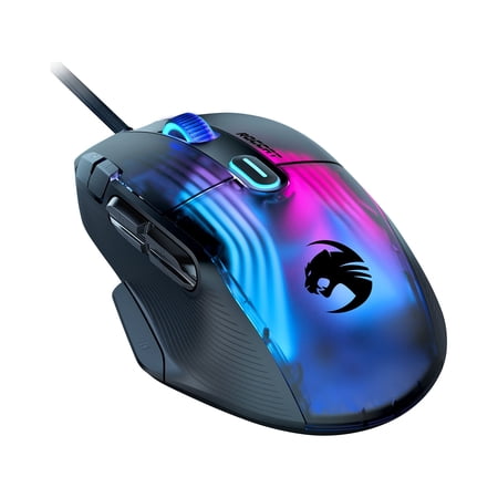 ROCCAT® Kone XP 3D Lighting Gaming Mouse with 19K DPI Optical Sensor, 4D Krystal Wheel, multi-button design & AIMO RGB lighting - Black