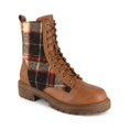 thumbnail image 1 of ROCK & CANDY Womens Brown Plaid Lace Up Max Round Toe Platform Lace-Up Booties 6.5 M, 1 of 4