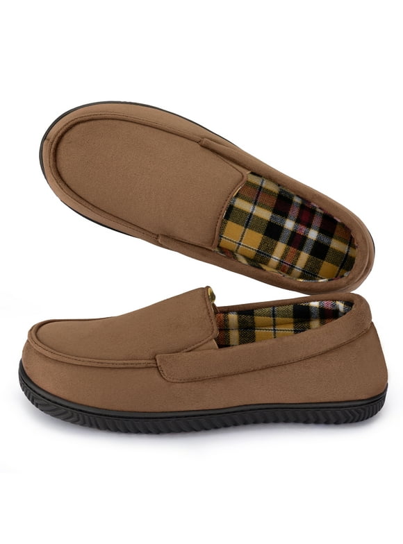 Men's Moccasin Slippers with Flannel Lining