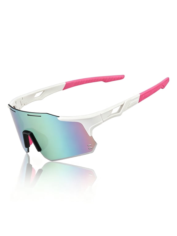 ROCK TAKIN Sports Sunglasses for Men Women, Aerodynamic Wind Deflection UV400 Protection Lightweight Frame for Outdoor Sports, 1 Pair