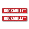 thumbnail image 1 of ROCKABILLY Classic Street Sign (2 Pack) Childrens Name Room Sign Road Sign | 6" X 24" Aluminum Metal Address Sign, 1 of 5