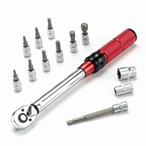 ROCKBROS Bike Torque Wrench 1/4 Inch 13-Piece Kit | 72-Tooth Gear, 2 to 24 Nm / 17.7~212.42 in-lb, Dual-Direction Click Type, 0.2 Nm/0.5 Micro-Adjustment Bike,E-Bike,Motorcycle