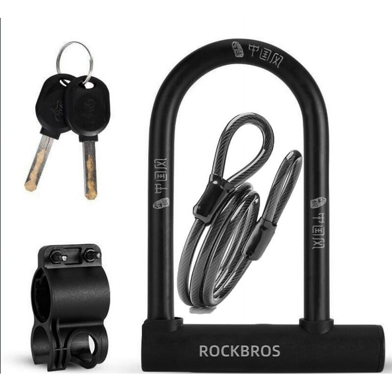 ROCKBROS 14 mm U Lock Bicycle Lock with 1.2m Looped Bike Security