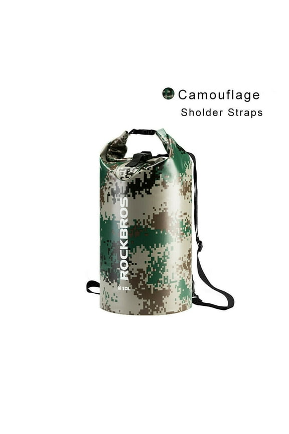 20 Dry Bag Backpack Waterproof Beach Bag with Carrying Straps Fishing Swimming Camping Camouflage