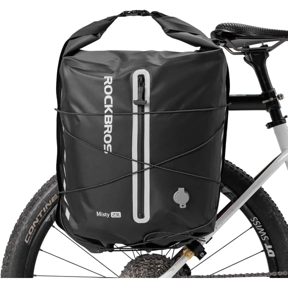 ROCKBROS 23L Bike Panniers Waterproof Rear Rack Trunk Bag Reflective Vacuum Bag