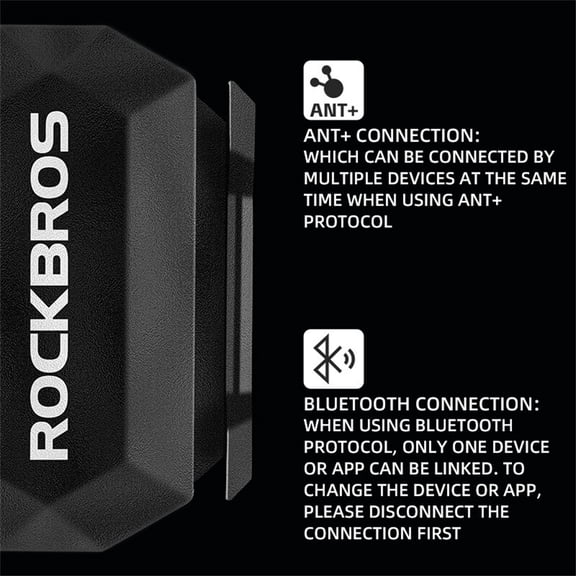 ROCKBROS 2pcs Bike Speed Cadence Sensor Bluetooth ANT+ Wireless IP67 Waterproof