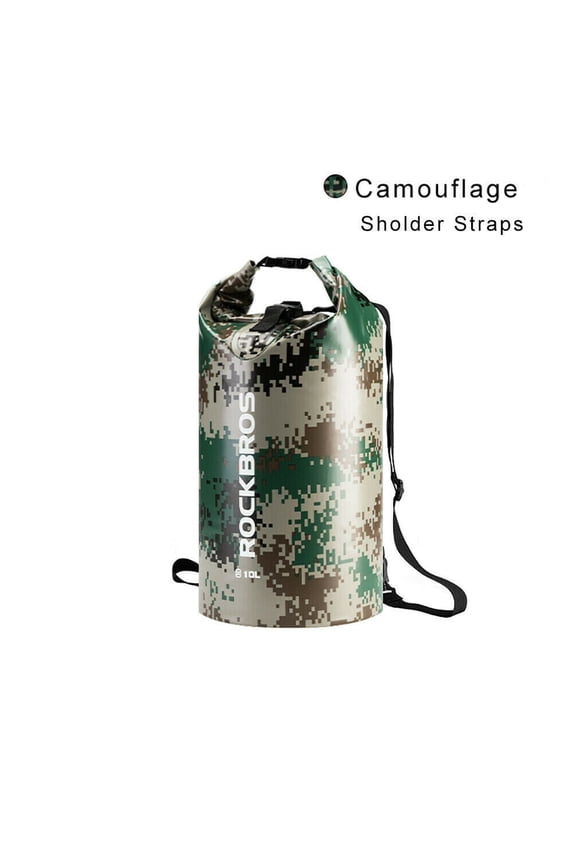 30 Dry Bag Backpack Waterproof Beach Bag with Carrying Straps Fishing Swimming Camping Camouflage