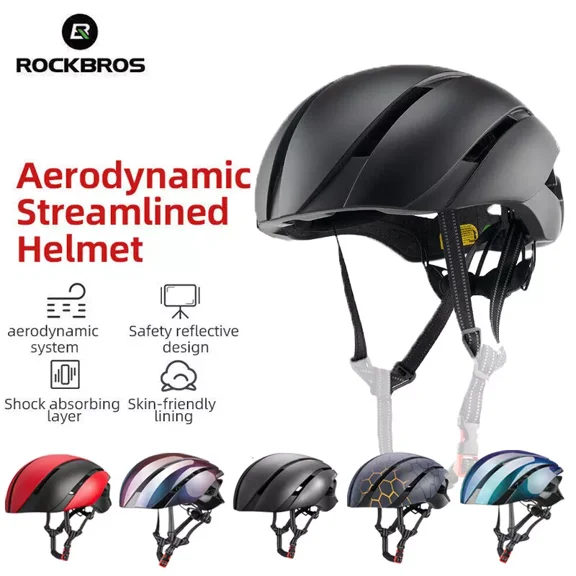 ROCKBROS Aerodynamic Helmet,Streamlined Cycling headgear Unisex,Protective Ultralightweight Bike Helmets