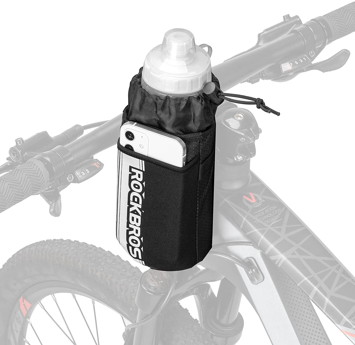 ROCKBROS Bicycle Cup Drink Holder Insulated Stem Bag Bike Water Bottle