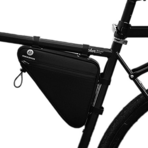 ROCKBROS Bicycle Cycling Triangle Bag with Mesh Side Pockets Bike Frame Bag Reflective Bicycle Storage