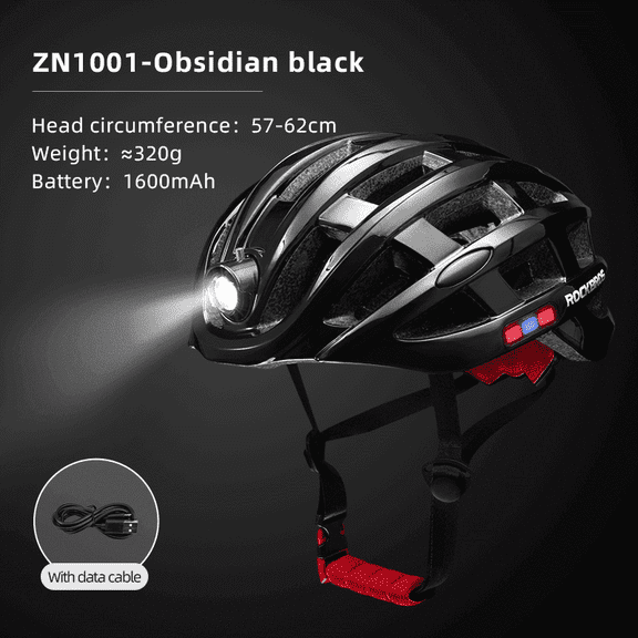 ROCKBROS Bicycle Helmet Multi-functional Head Light 4-sided Lighting Safety Riding/Working Helmet