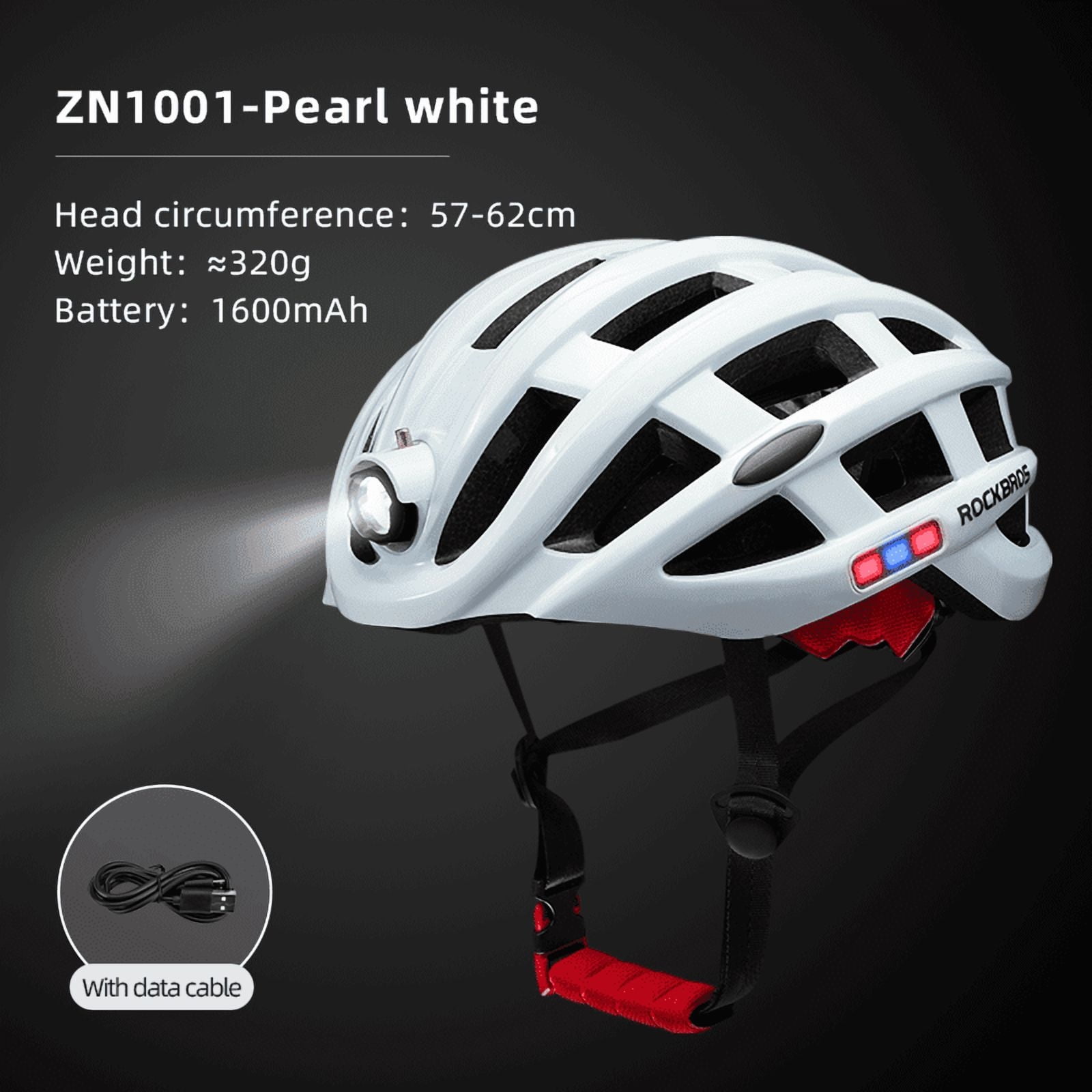 ROCKBROS Bicycle Helmet Multi-functional Head Light 4-sided Lighting Safety Riding/Working Helmet