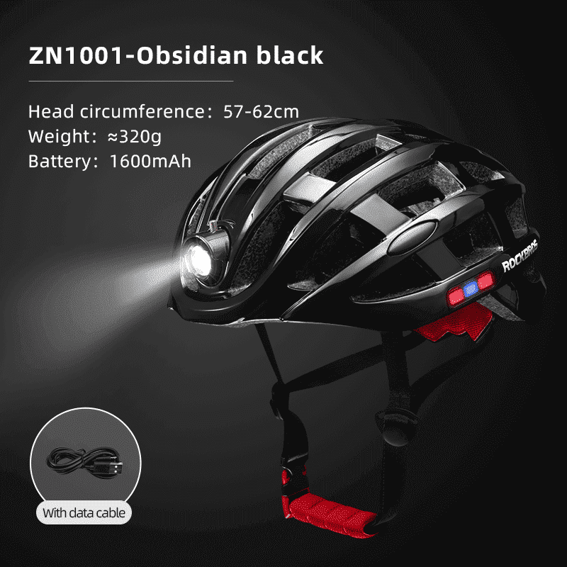 ROCKBROS Bicycle Helmet Multi-functional Head Light 4-sided Lighting Safety Riding/Working Helmet