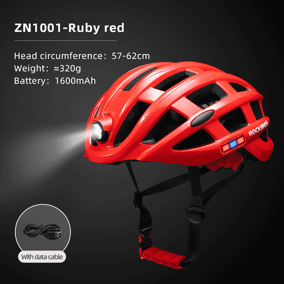 ROCKBROS Bicycle Helmet Multi-functional Head Light 4-sided Lighting Safety Riding/Working Helmet