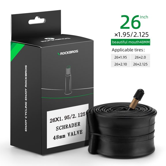 ROCKBROS Bicycle Inner Tube Mountain Bike Tire Tube Tyre Butyl Rubber 26 Schrader Valve 48mm